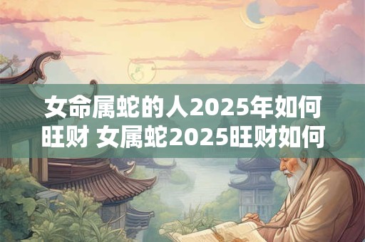 女命属蛇的人2025年如何旺财 女属蛇2025旺财如何