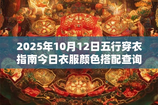 2025年10月12日五行穿衣指南今日衣服颜色搭配查询