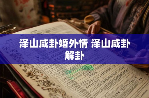 泽山咸卦婚外情 泽山咸卦解卦