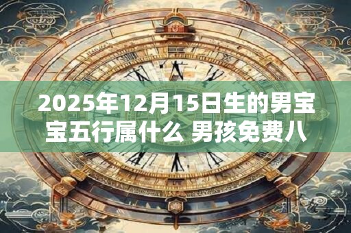 2025年12月15日生的男宝宝五行属什么 男孩免费八字起名
