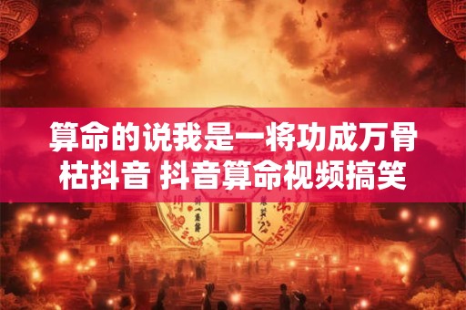 算命的说我是一将功成万骨枯抖音 抖音算命视频搞笑