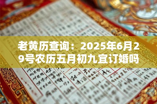 老黄历查询：2025年6月29号农历五月初九宜订婚吗