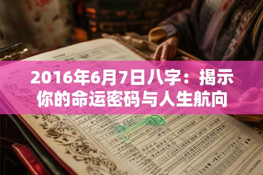 2016年6月7日八字：揭示你的命运密码与人生航向