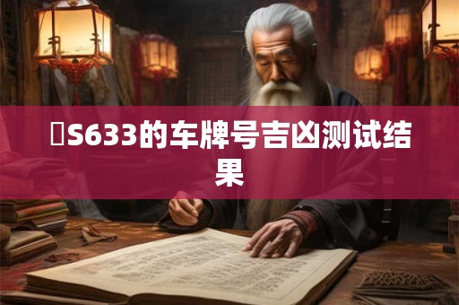粵S633的车牌号吉凶测试结果