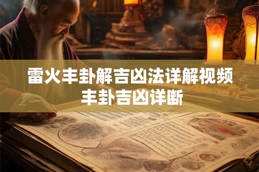 雷火丰卦解吉凶法详解视频 丰卦吉凶详断