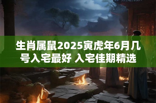 生肖属鼠2025寅虎年6月几号入宅最好 入宅佳期精选
