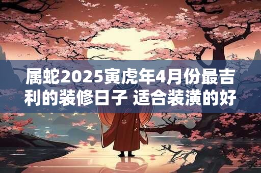 属蛇2025寅虎年4月份最吉利的装修日子 适合装潢的好日子