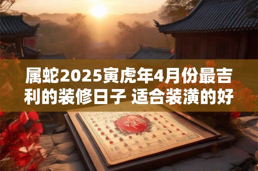 属蛇2025寅虎年4月份最吉利的装修日子 适合装潢的好日子