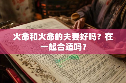 火命和火命的夫妻好吗？在一起合适吗？