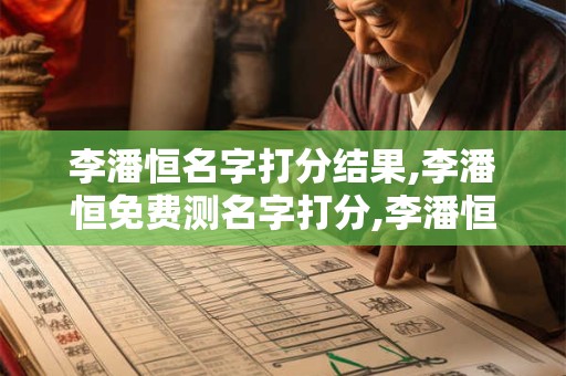 李潘恒名字打分结果,李潘恒免费测名字打分,李潘恒周易免费测名字打分