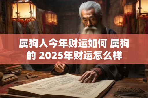 属狗人今年财运如何 属狗的 2025年财运怎么样