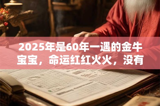 2025年是60年一遇的金牛宝宝，命运红红火火，没有劳碌波折