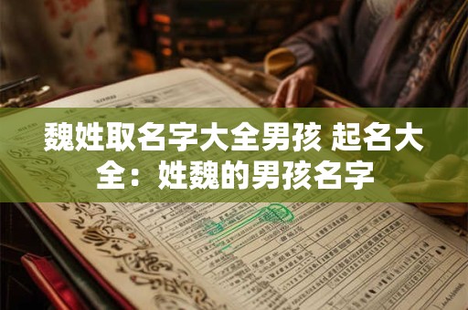 魏姓取名字大全男孩 起名大全：姓魏的男孩名字