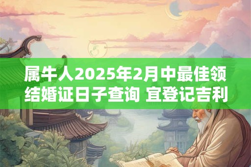属牛人2025年2月中最佳领结婚证日子查询 宜登记吉利日子