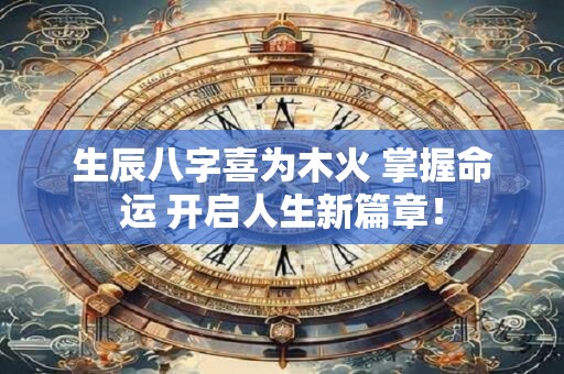 生辰八字喜为木火 掌握命运 开启人生新篇章！