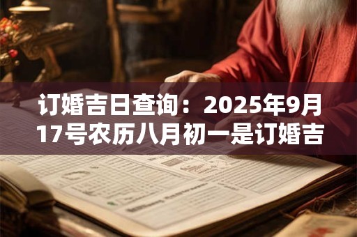 订婚吉日查询：2025年9月17号农历八月初一是订婚吉日吗