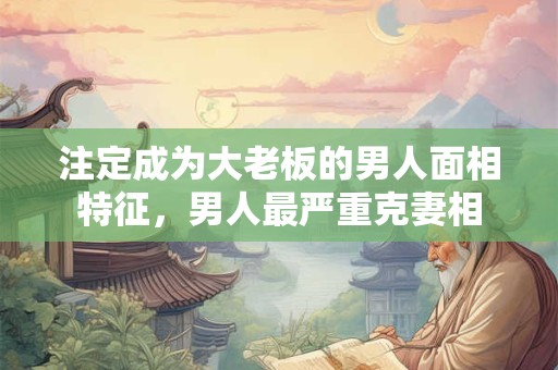 注定成为大老板的男人面相特征，男人最严重克妻相