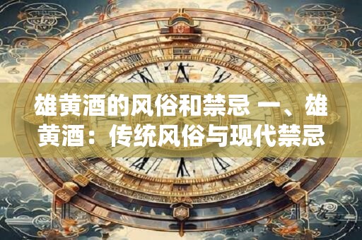 雄黄酒的风俗和禁忌 一、雄黄酒：传统风俗与现代禁忌的碰撞