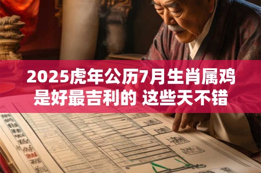 2025虎年公历7月生肖属鸡是好最吉利的 这些天不错