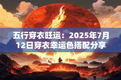 五行穿衣旺运：2025年7月12日穿衣幸运色搭配分享