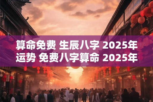 算命免费 生辰八字 2025年运势 免费八字算命 2025年个人运势