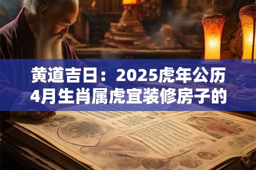 黄道吉日：2025虎年公历4月生肖属虎宜装修房子的好日子