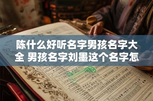 陈什么好听名字男孩名字大全 男孩名字刘墨这个名字怎么样