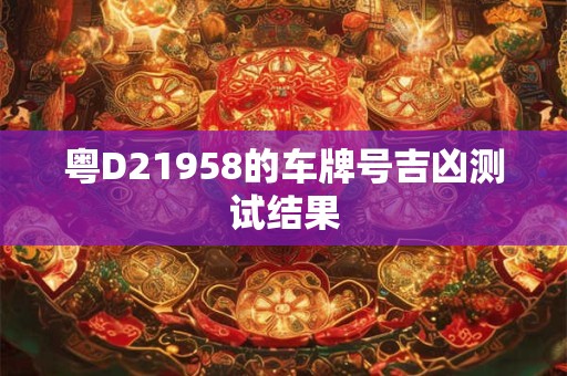 粤D21958的车牌号吉凶测试结果