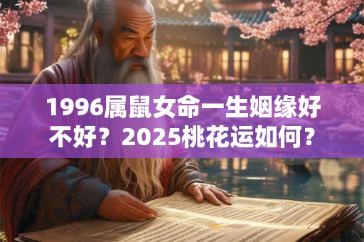 1996属鼠女命一生姻缘好不好？2025桃花运如何？