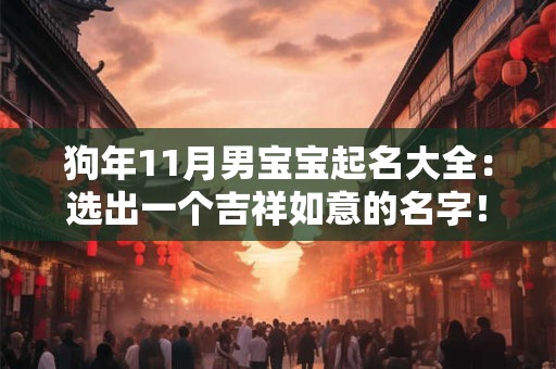 狗年11月男宝宝起名大全：选出一个吉祥如意的名字！