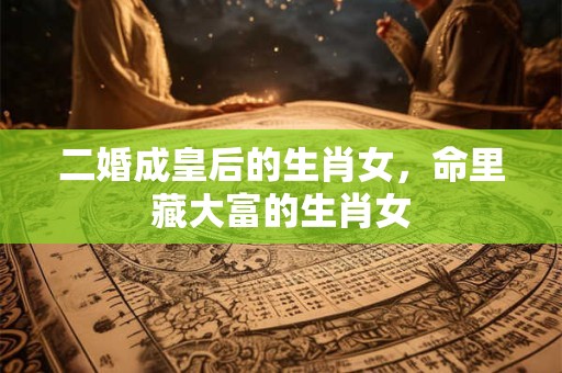 二婚成皇后的生肖女，命里藏大富的生肖女
