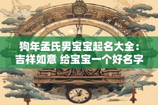 狗年孟氏男宝宝起名大全：吉祥如意 给宝宝一个好名字