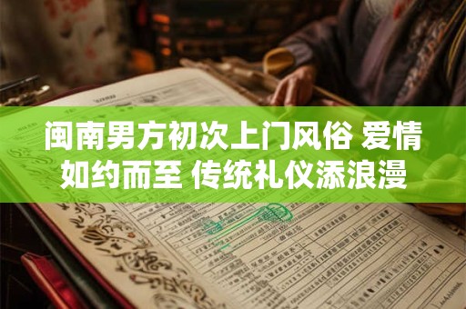 闽南男方初次上门风俗 爱情如约而至 传统礼仪添浪漫