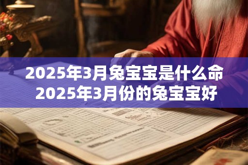 2025年3月兔宝宝是什么命 2025年3月份的兔宝宝好不好