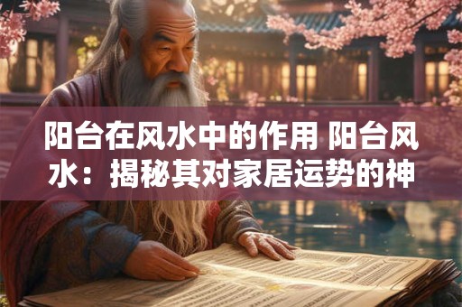 阳台在风水中的作用 阳台风水：揭秘其对家居运势的神奇影响