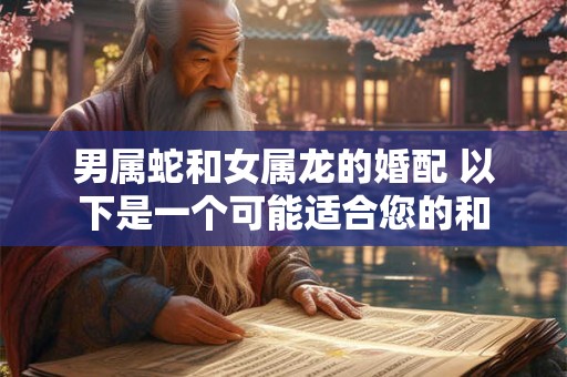 男属蛇和女属龙的婚配 以下是一个可能适合您的和