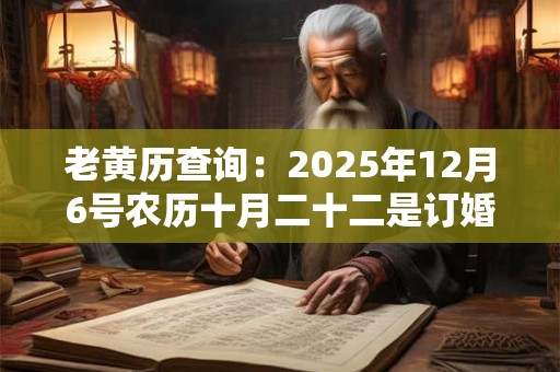 老黄历查询：2025年12月6号农历十月二十二是订婚好日子吗