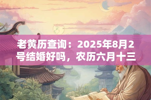 老黄历查询：2025年8月2号结婚好吗，农历六月十三宜嫁娶吗