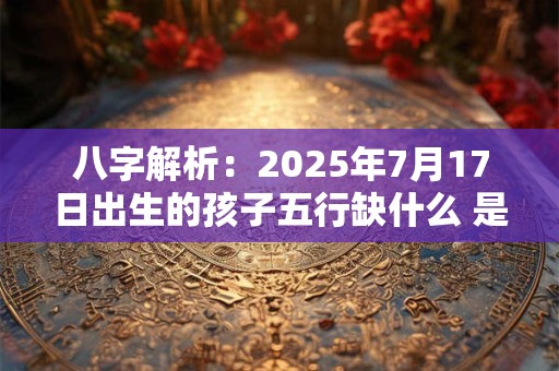 八字解析：2025年7月17日出生的孩子五行缺什么 是什么命