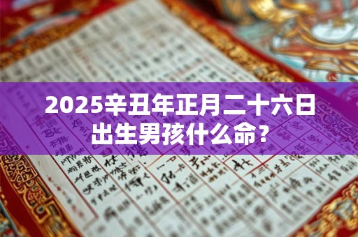 2026辛丑年正月二十六日出生男孩什么命？