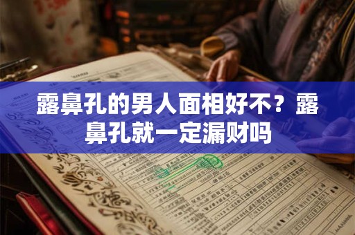露鼻孔的男人面相好不？露鼻孔就一定漏财吗