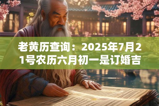 老黄历查询：2025年7月21号农历六月初一是订婚吉日吗