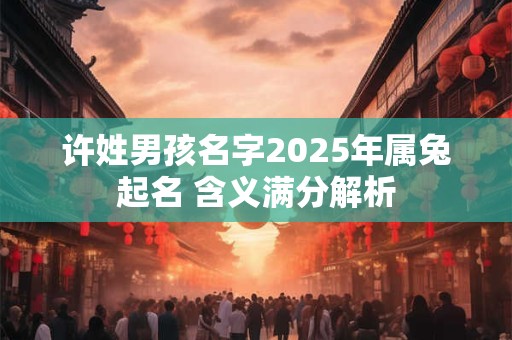 许姓男孩名字2025年属兔起名 含义满分解析
