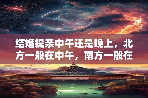 结婚提亲中午还是晚上，北方一般在中午，南方一般在晚上