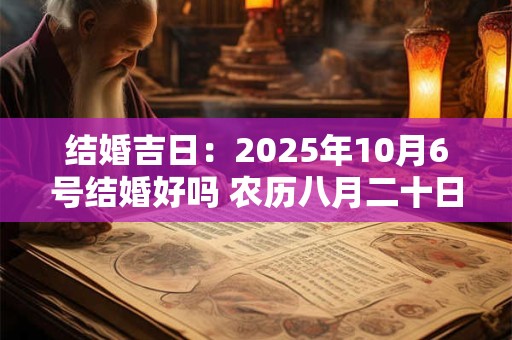 结婚吉日：2025年10月6号结婚好吗 农历八月二十日子如何
