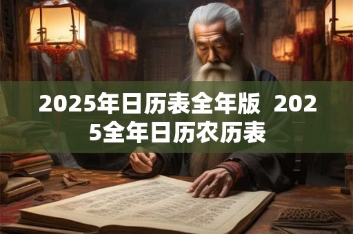 2025年日历表全年版  2025全年日历农历表