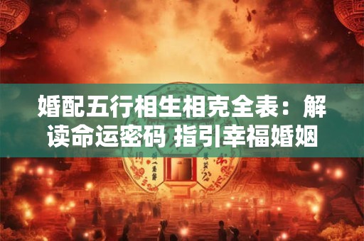 婚配五行相生相克全表：解读命运密码 指引幸福婚姻