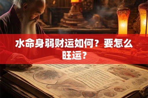 水命身弱财运如何？要怎么旺运？