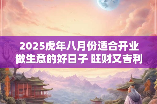 2025虎年八月份适合开业做生意的好日子 旺财又吉利