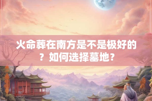 火命葬在南方是不是极好的？如何选择墓地？